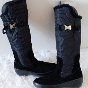 PAJAR Knee High Faux Fur Snow Boot With Buckle In Black Size 8